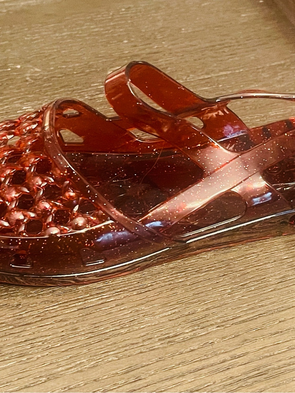 Sparkling Burgundy Jelly Slide Sandals for Women